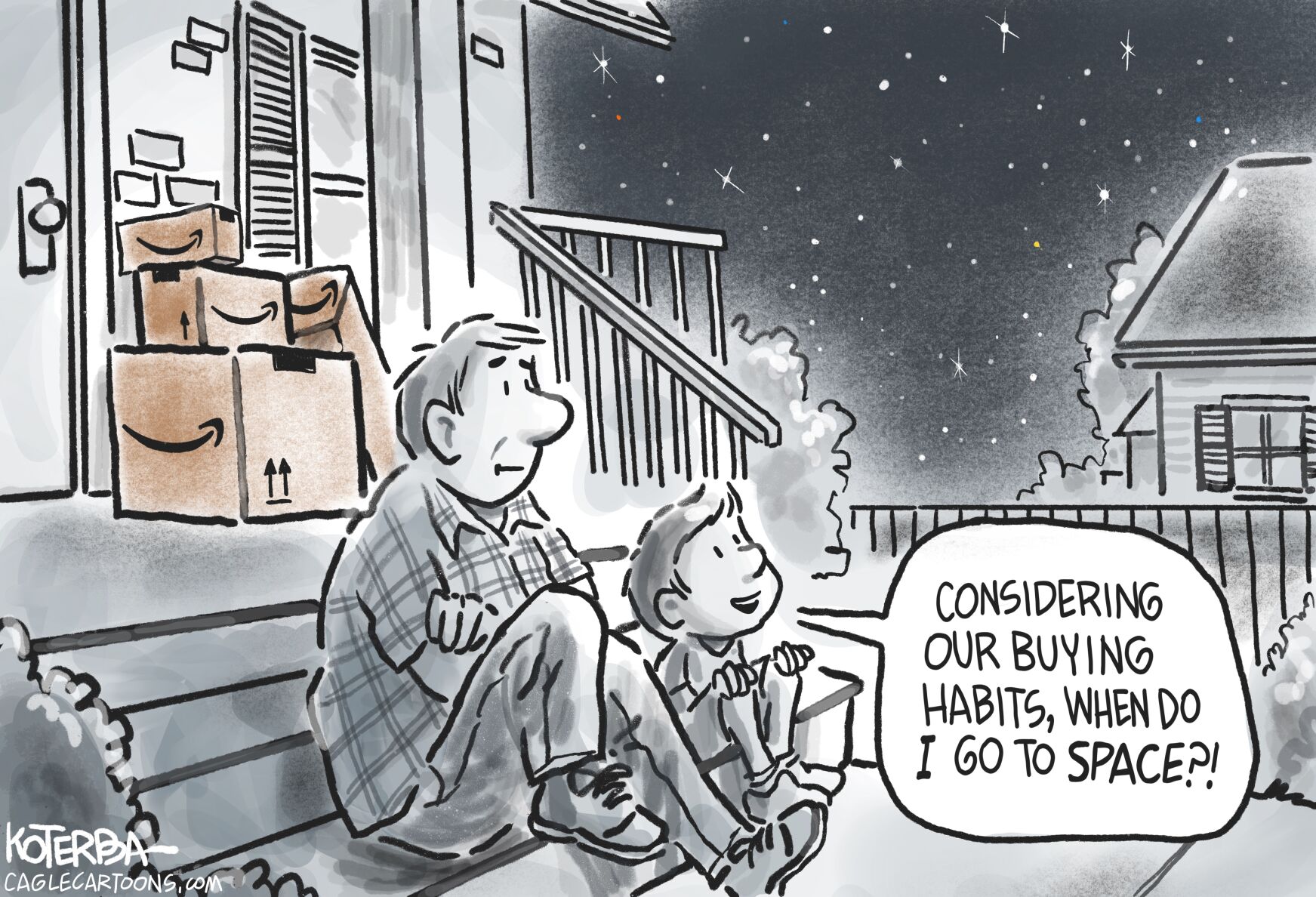 Cartoon: Bezos in Space by Jeff Koterba